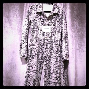 NWT Alexander Wang Denim Python Print Trench Coat